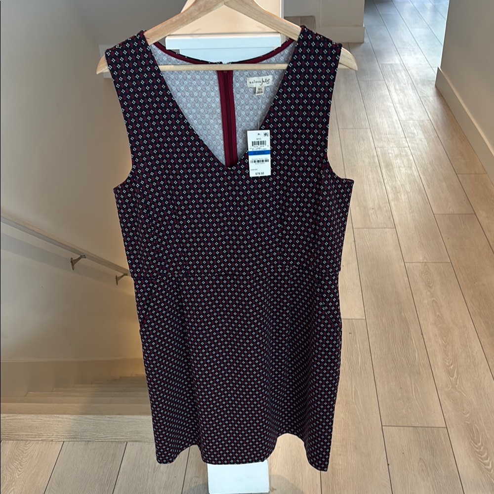 Maison Jules Blue Sheath Mini Dress Sleeveless V-Neck
